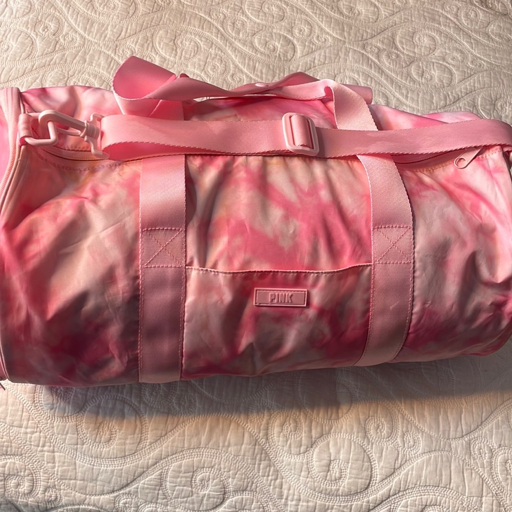 VS PINK tie dyed pink duffle gym bag